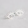 Sterling Silver Eye Stud Earrings, thumbnail 2 of 6