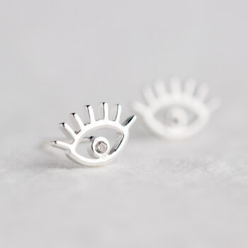 Sterling Silver Eye Stud Earrings, 2 of 6