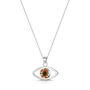 Real Flower Sterling Silver Evil Eye Pendant Necklace Seven Different Flower Options, thumbnail 8 of 12