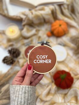 Autumn Mini Embroidery Hoop Shelf Decor, 6 of 7