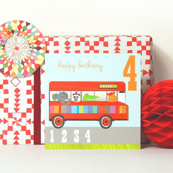 Animals On A Bus 4th Birthday Card, 5 of 5