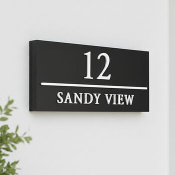 Personalised House Sign With Parallel Line, 3 of 9