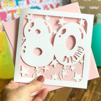 Personalised Balloon 80th Birthday Card, 2 of 4