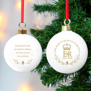 Personalised Queen Elizabeth Christmas Bauble, 3 of 4