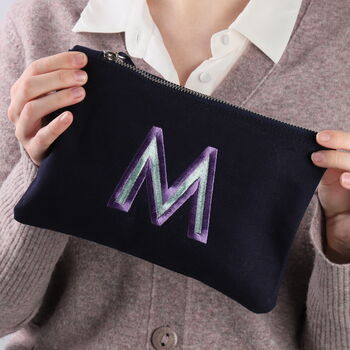 Personalised Embroidered Initial Make Up Bag, 6 of 10