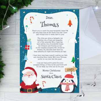 Personalised Christmas Penguin Letter, 3 of 4
