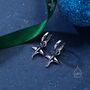 Sterling Silver Manta Ray Fish Huggie Hoop Earrings, thumbnail 4 of 9