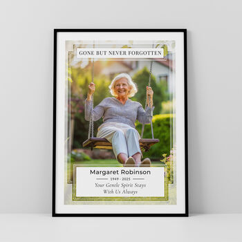 Gone But Never Forgotten Photo Print Personalised Memorial Gift, 3 of 5