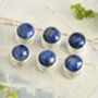 Blue Sapphire Shirt Studs In Sterling Silver Set Of Six, thumbnail 2 of 3