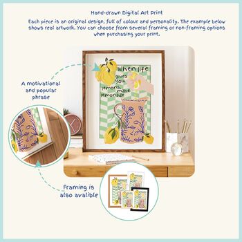 When Life Gives You Lemon Make Lemonade Wall Art Print, 9 of 10