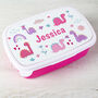 Personalised Pink Dino Lunch Box For Kids, thumbnail 2 of 4