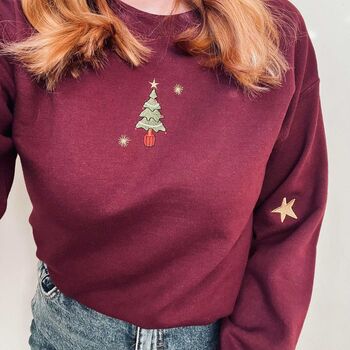 Classic Christmas Tree Embroidered Jumper, 5 of 9