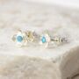 Sterling Silver Blue Opal Forget Me Not Stud Earrings, thumbnail 1 of 7