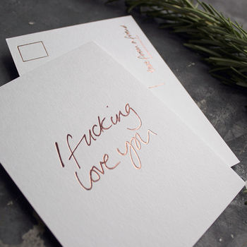 'I Fucking Love You' Pack Of Foil Postcard, 3 of 3