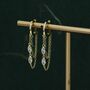 Sterling Silver Marquise Cz Crystal Chain Hoops Earring, thumbnail 5 of 12