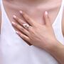 Adjustable Sterling Silver Open Flower Petal Ring, thumbnail 1 of 3