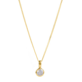 June Birthstone Moonstone Gold Vermeil Charm Necklace, 3 of 9