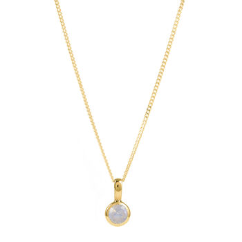 June Birthstone Moonstone Gold Vermeil Charm Necklace, 3 of 10