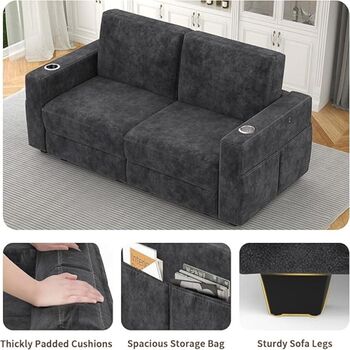 Two Seater Sofa With Storage, Comfortable Sofa Couch, 4 of 12