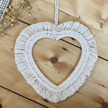 Handmade Macrame Heart Wall Hanging, Nursery Wall Decor, 5 of 5