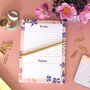 A5 Lined Purple Flower Notepad, thumbnail 2 of 4