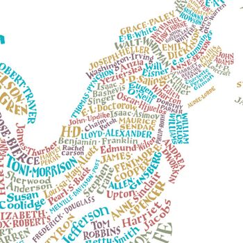 Literary Map Of The USA, 3 of 4