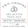 Two Grooms Personalised Wedding Gift, Funny Same Sex Gay Couple Candle, thumbnail 10 of 10
