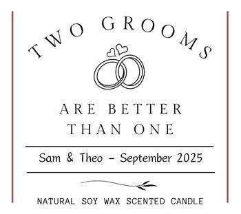 Two Grooms Personalised Wedding Gift, Funny Same Sex Gay Couple Candle, 10 of 10