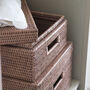 Marbury Taupe Rectangular Lidded Rattan Storage Basket, thumbnail 4 of 4