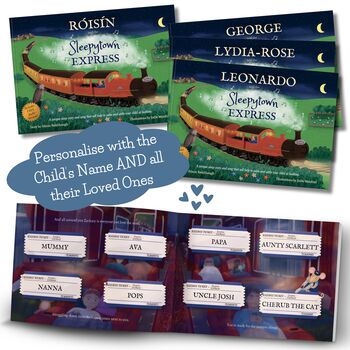 'The Sleepytown Express' Personalised Storybook – A Bedtime Keepsake Gift From Grandparents, 2 of 12