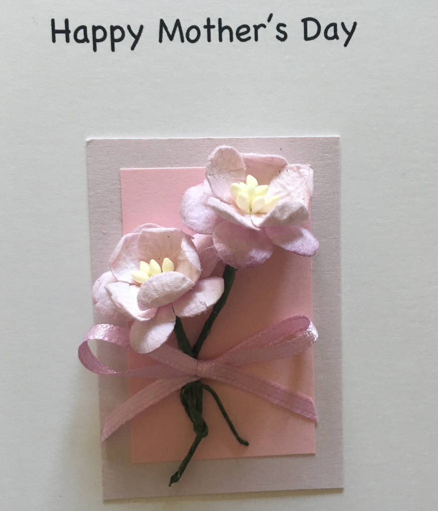 Mothers Day Card With Cherry Blossom Flowers By Dribblebuster