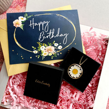 Happy Birthday Daisy Letterbox Gift Pressed Flower, 2 of 8