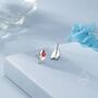 Baby Robin Bird Stud Earrings In Sterling Silver, thumbnail 5 of 12