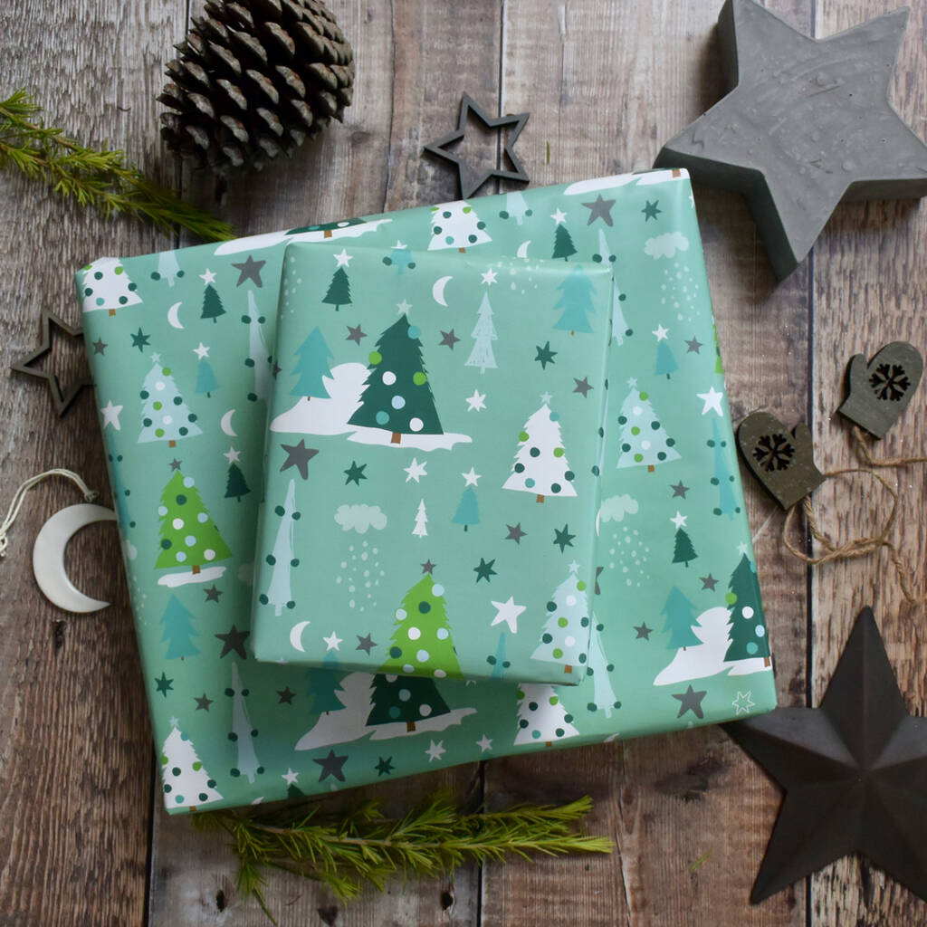 Christmas Tree Wrapping Paper Gift Set By Paper And Inc