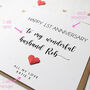 Personalised Anniversary Card For Husband, thumbnail 2 of 4