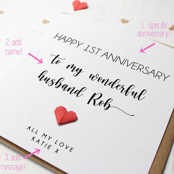 Personalised Anniversary Card For Husband, 2 of 4