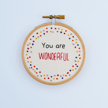 Inspirational Quote Mini Hoop Art 'You Are Wonderful', 3 of 6