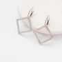 Silver Colour Crystal Encrusted Square Drop Earrings, thumbnail 3 of 3