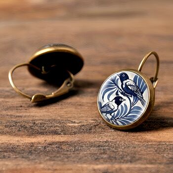 Porcelain Bird Earrings French Vintage Charm, 4 of 6