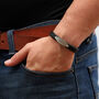 Men's Personalised Leather ID Bracelet, thumbnail 1 of 6