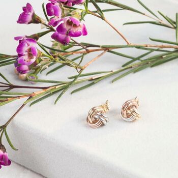 Walton 9ct Solid Gold Knot Stud Earrings, 4 of 5