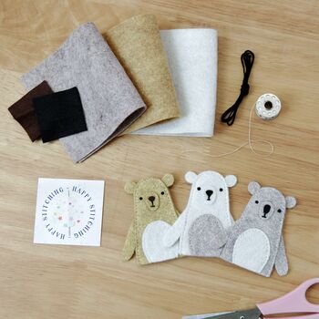 Make Your Own Bear Finger Puppets Craft Kit, 5 of 8