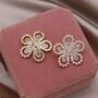 Monaco D’or Gold Pavé Centi Flower Drop Gala Charm Earrings, thumbnail 1 of 3