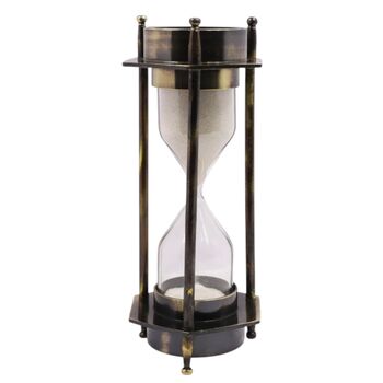 Bronze Hourglass With White Sand And Compass, 3 of 5