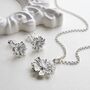 Sterling Silver Cosmos Flower Jewellery Set, thumbnail 1 of 4