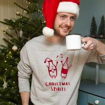 'Christmas Spirits' Funny Christmas Jumper Sweatshirt, 4 of 10