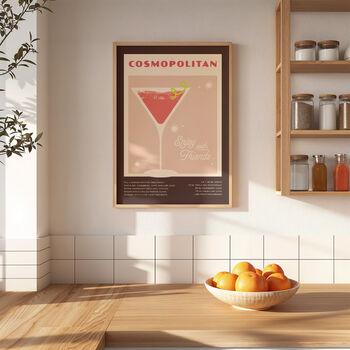 Retro Cosmopolitan Cocktail Print, 4 of 9