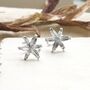 Sterling Silver Star Lily Cuff Earrings, thumbnail 2 of 4