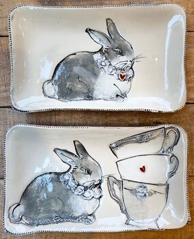 Ceramic Teabag Dish And Other Flat Dishes, 2 of 2