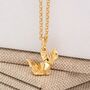 Origami Fox Necklace, Sterling Silver Or Gold Plated, thumbnail 3 of 12